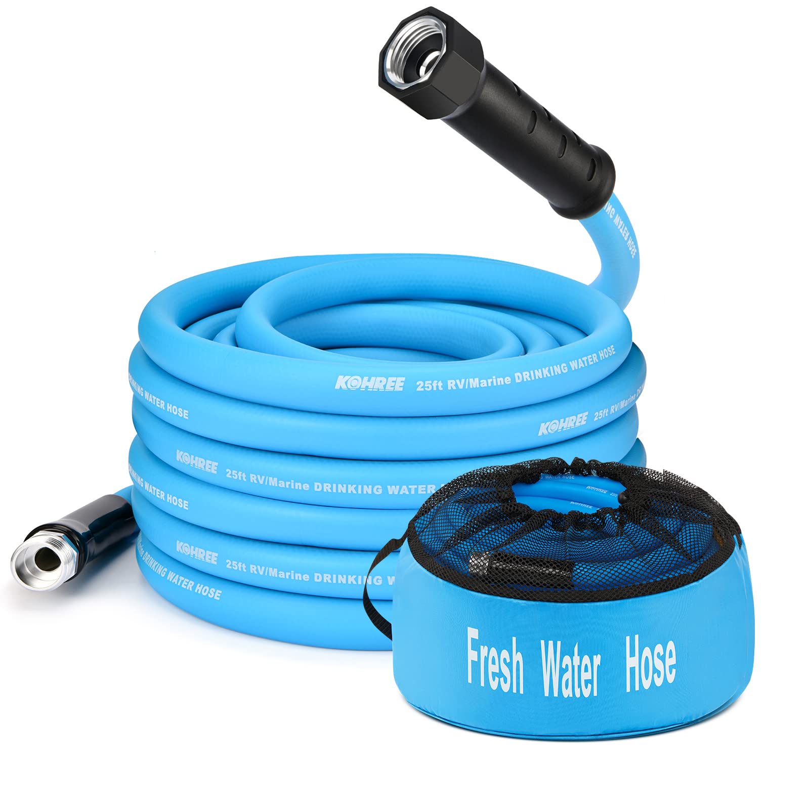 Kohree 25FT RV Water Hose, 5/8'' Premium Drinking Water Hose, No Odor | Storage 