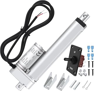 RVMARINEPAT 12V Linear Actuator High Speed 14mm/s Linear Motion Actuator 220lb/1000N Electric Actuator 12 Volt IP54 Waterproof Linear Actuator 6 inch with Switch