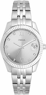 Fossil Women's Scarlette Mini Quartz Stainless Steel Three-Hand Watch, Color: Silver Glitz (Model: ES4317)