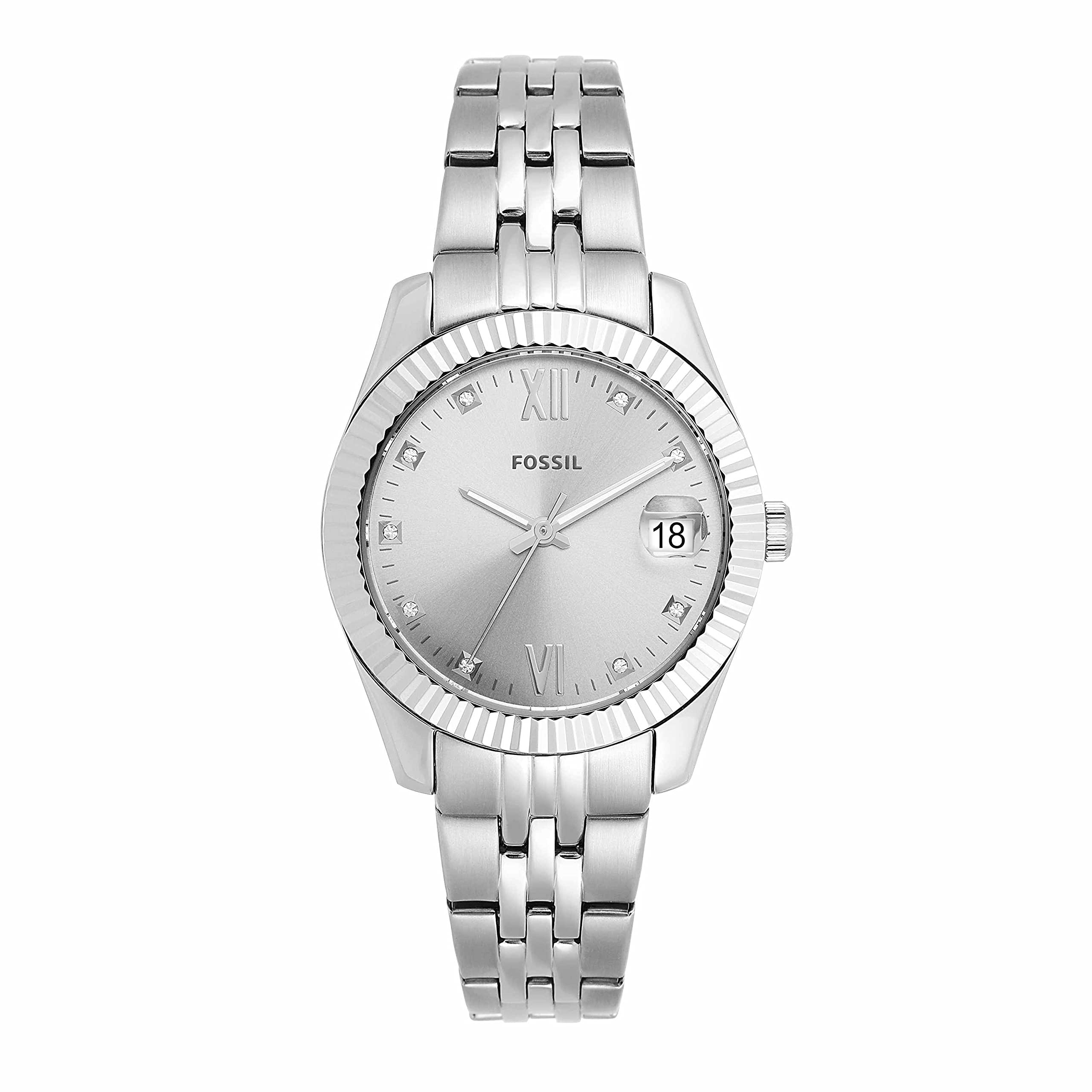 Fossil Women's Scarlette Mini Quartz Stainless Steel Three-Hand Watch, Color: Si