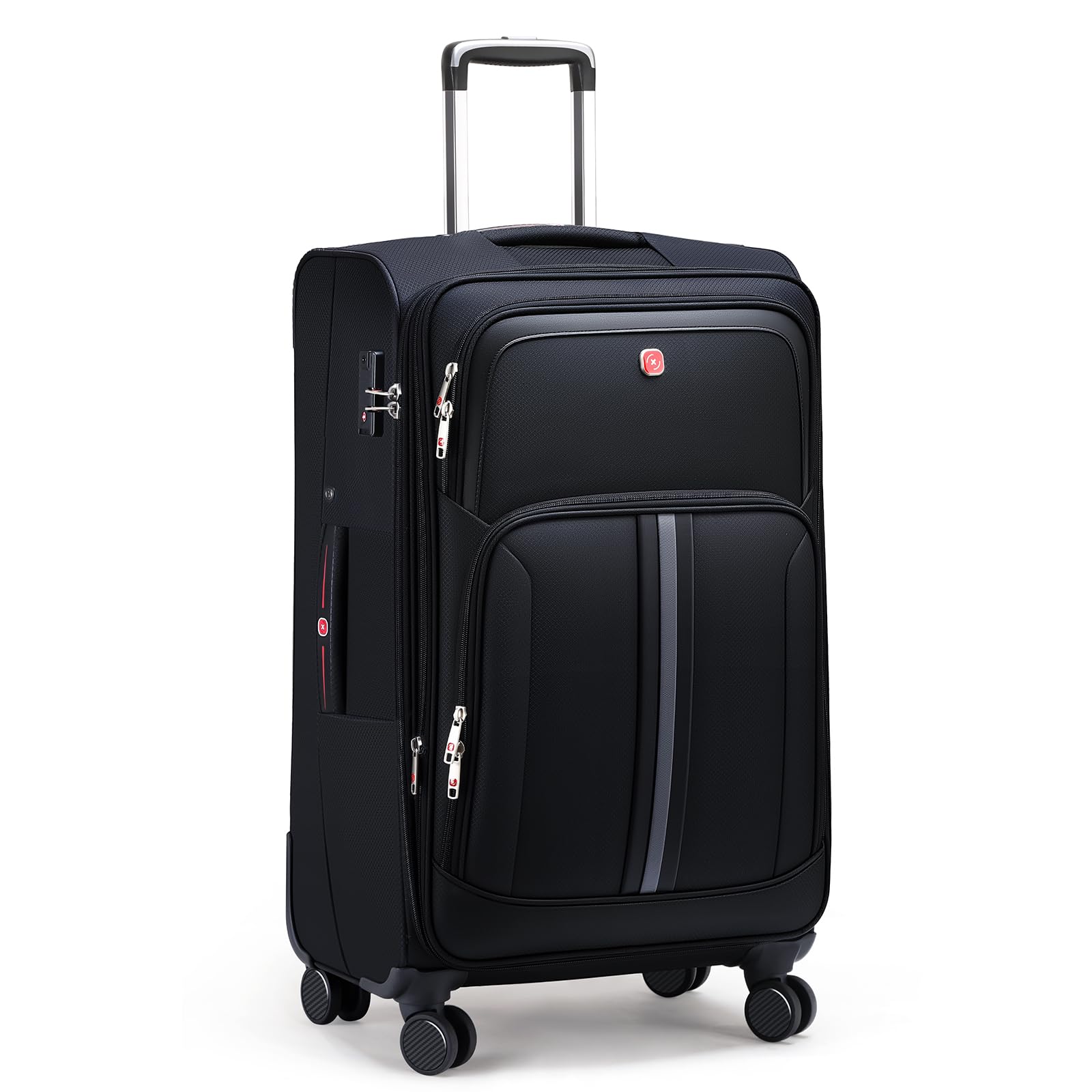 ROPLUS Underseat Carry-On Luggage Lightweight Rolling Tote Bag with 4 Spinner Wh