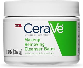 CeraVe Cleansing Balm, Hydrating Makeup Remover with Jojoba Oil, 1.3oz | Travel Makeup Remover Balm with Ceramides Gently Melts Waterproof Mascara and Acts As A Soothing Eye Makeup Remover