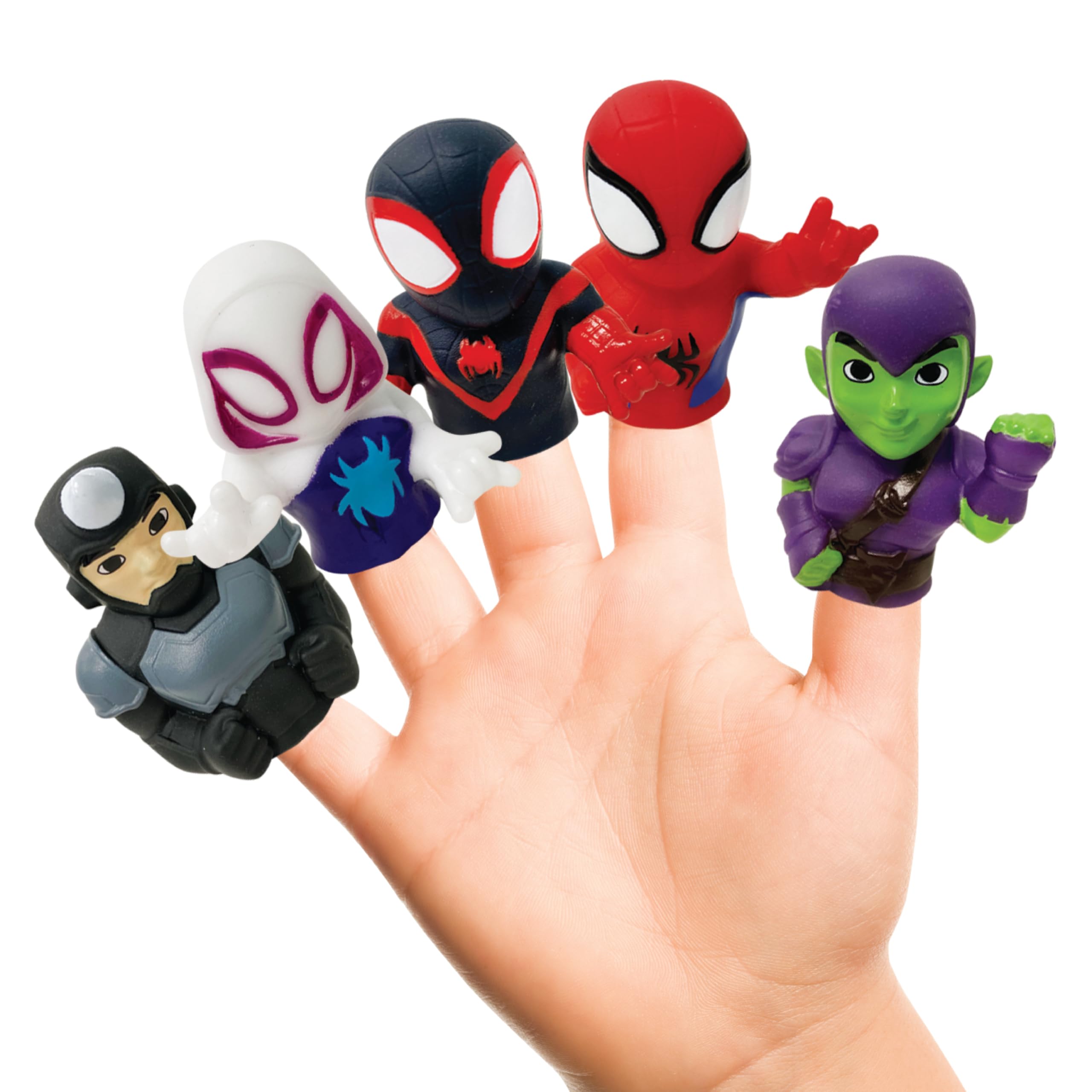 Ginsey Spidey and His Amazing Friends 5 Piece Finger Puppet Set - Bath Toys, Par