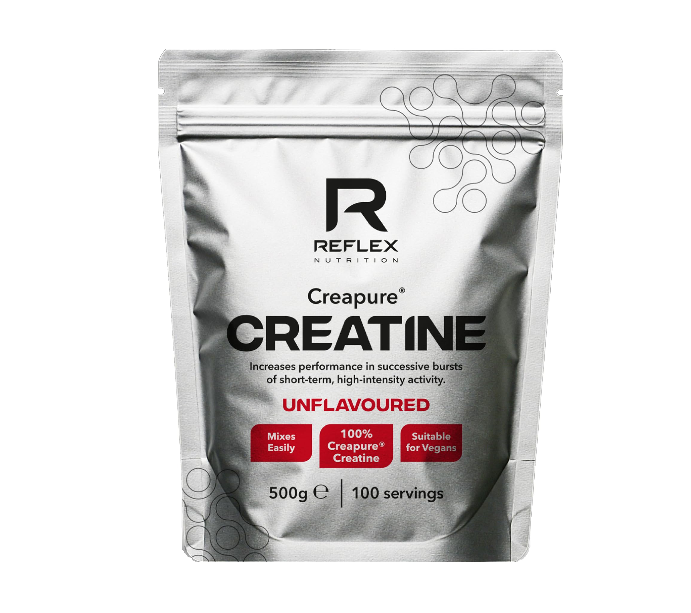 Reflex Creapure Creatine Monohydrate Powder, Unflavoured, 500g | Supports Streng