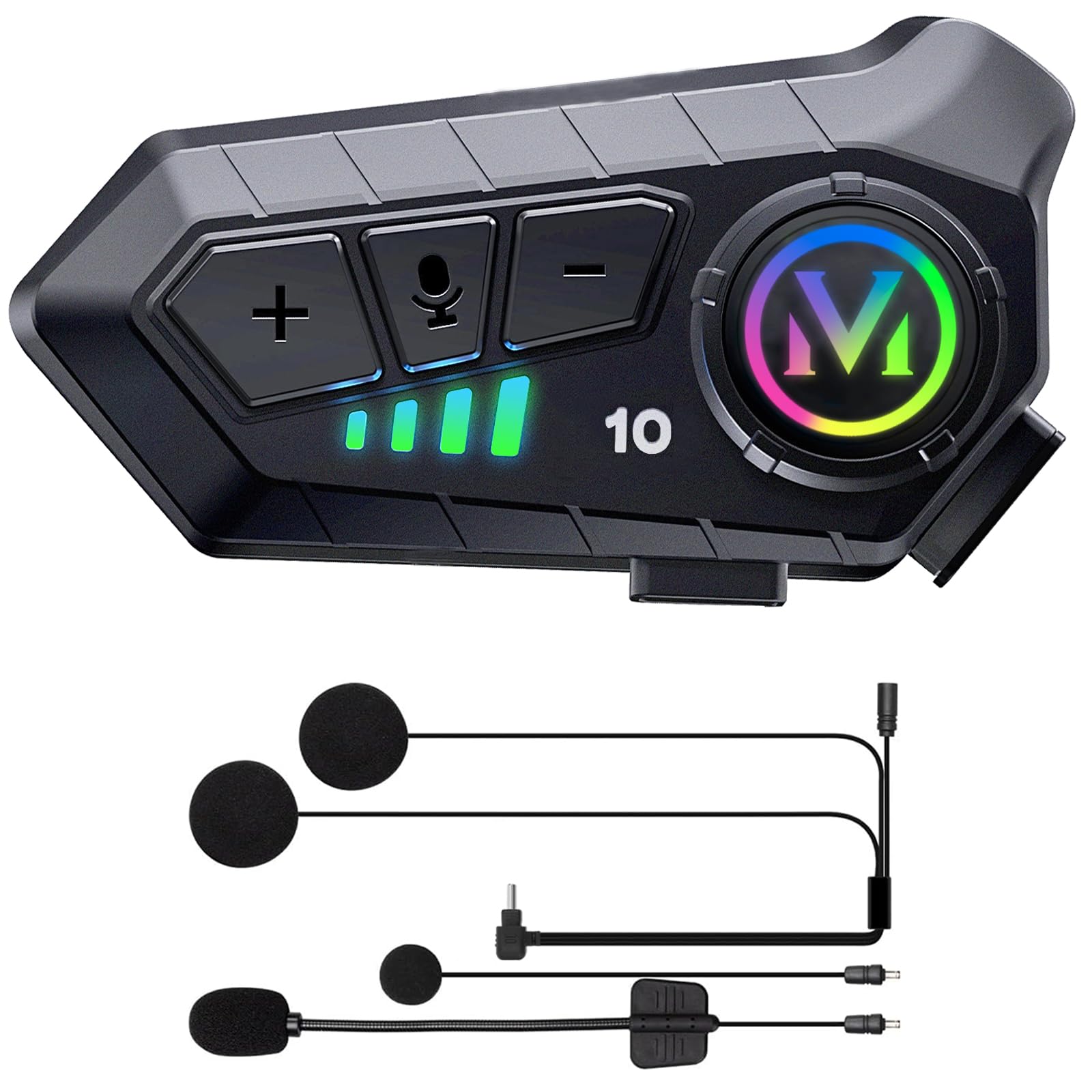 FEYA Motorcycle Helmet Speakers - Super Long Battery Life Helmet Headset | Singl