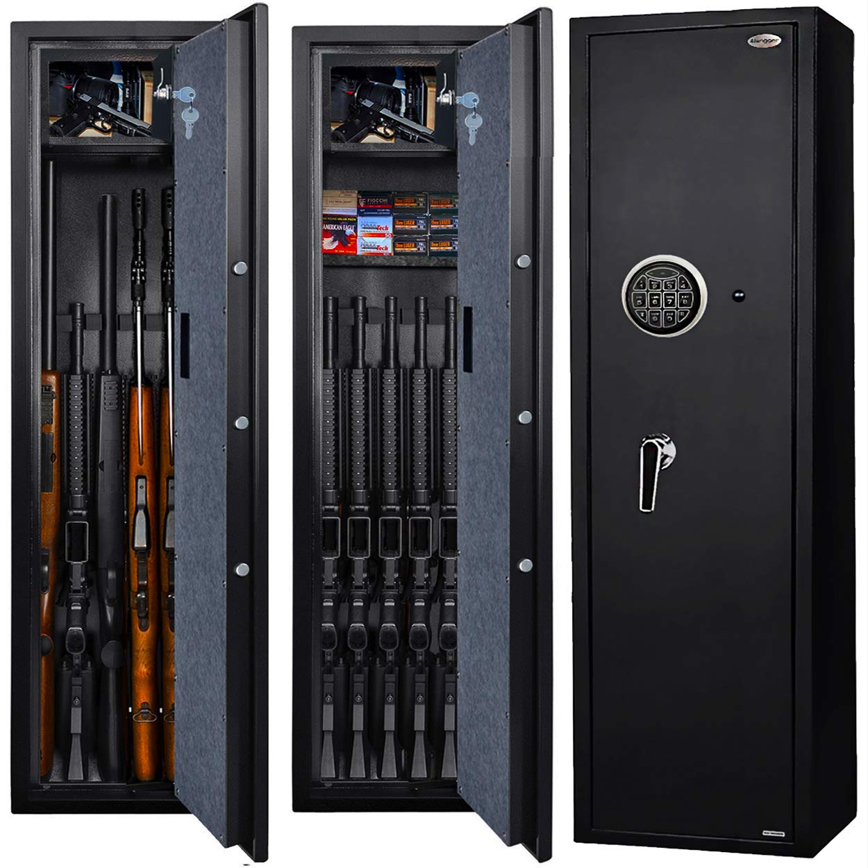 Langger V Gun Safe for Rifle, Upgraded Quick Access 5-6 Gun Large Rifle Gun Secu
