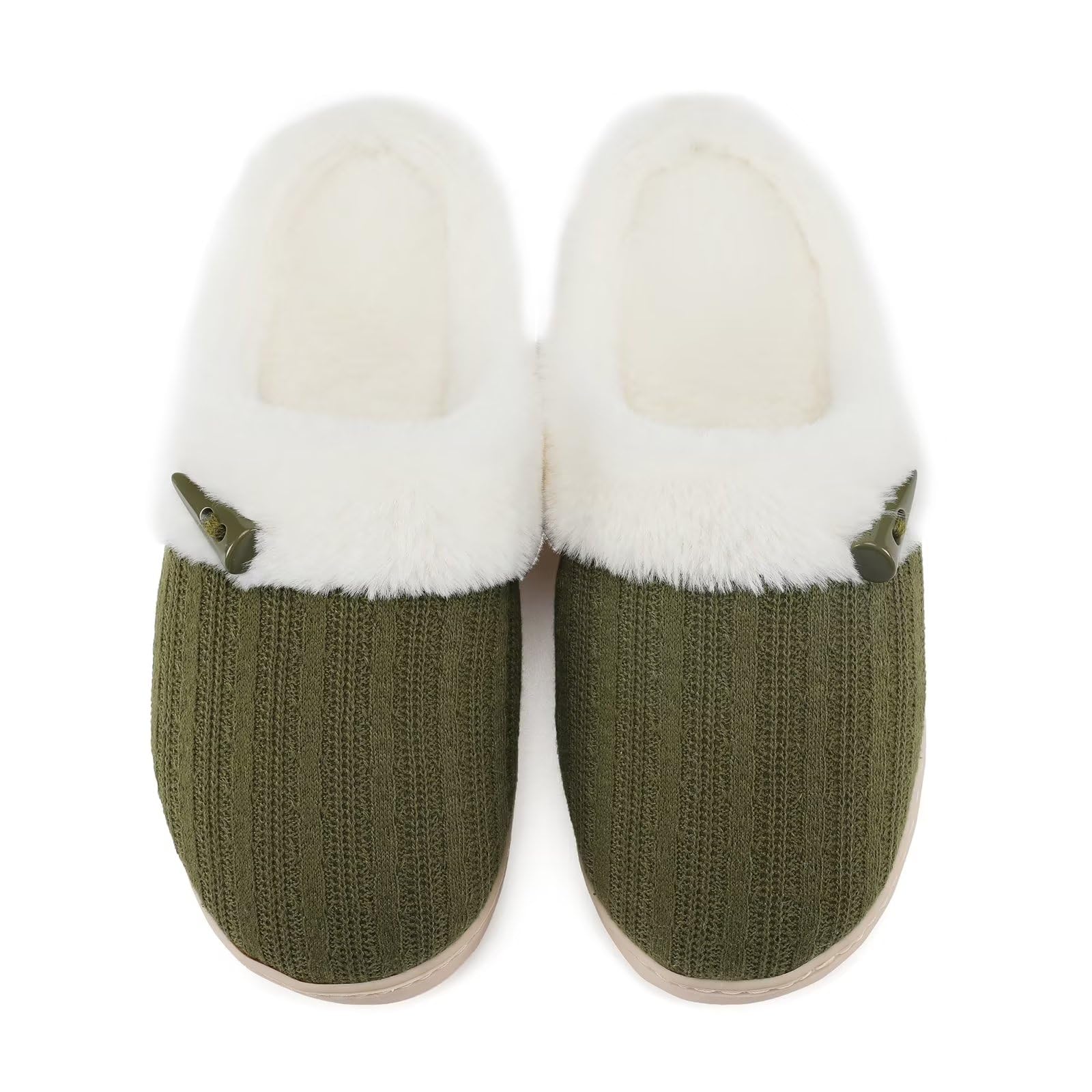 NineCiFun Women's Slip on Fuzzy Slippers Memory Foam House Slippers