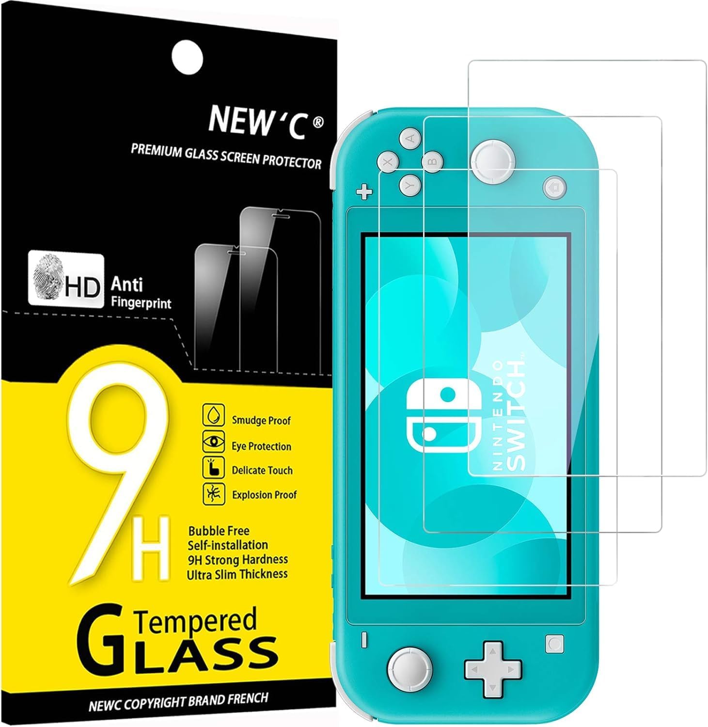 NEW'C for Nintendo Switch Lite Screen Protector Tempered Glass HD Clear | 3 Pack