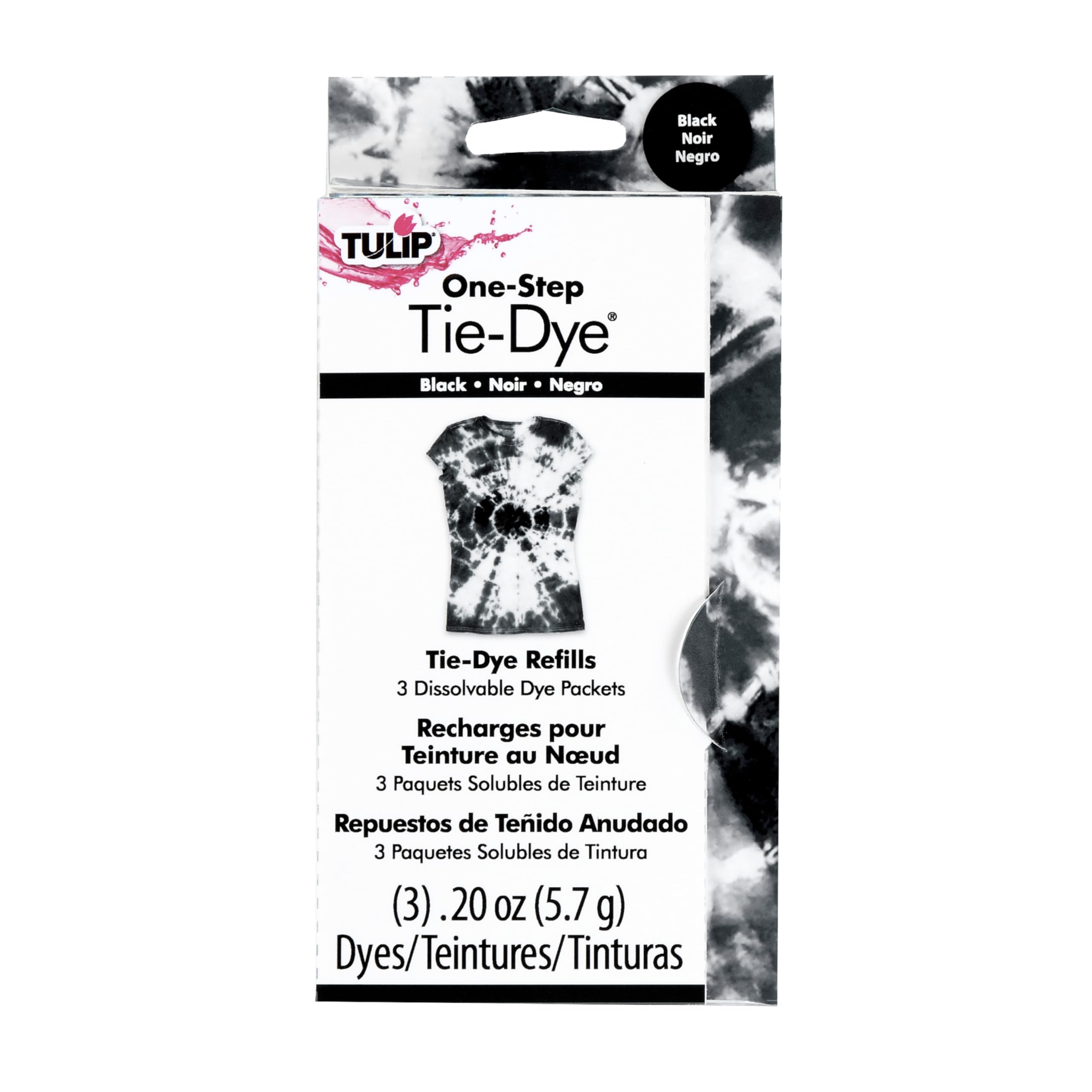 Tulip One-Step Tie-Dye Kit Dye Refill Packs, Black