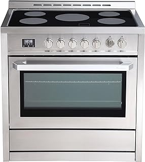 Rangaire RRE361TS 36" Electric Range with Timer, Stainless Steel | Infrared Stove Burners, True Convection, Easy Reach Racks