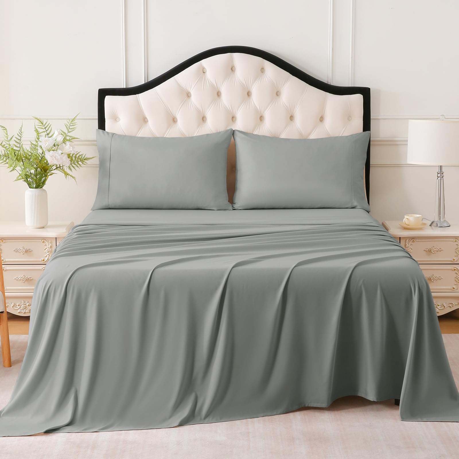 MICORAL Full Bed Sheets Set, Soft Breathable Bedding Sheet Set, Sheets Set with 