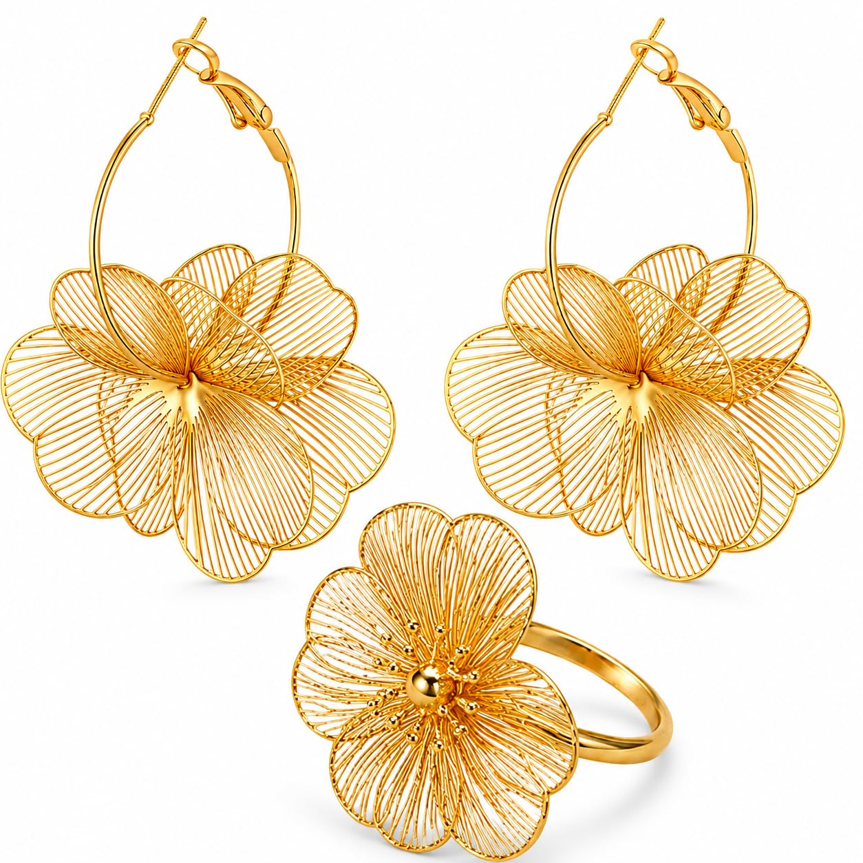 3PCS Earrings For Women, Dangle Earrings For Women with Flower Design, Jewelry S