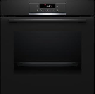 Bosch HQG572BB3F Series 4 - Built-in oven with steam addition, Pyrolysis | Black, HotAir 3D, AirFry drip pan, Hotair steam, 10 automatic recipes, LED touch control