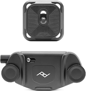 Peak Design Capture Camera Clip V3, Black with Plate, Holds DSLR, Compact and Point and Shoot Bodies, Secure, Stable and Accessible, Attaches to Straps and Belts, Quick Release, 200 lb Capacity