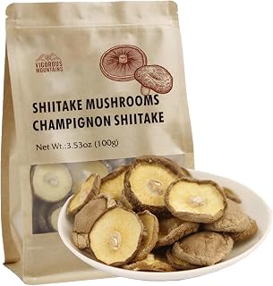 VIGOROUS MOUNTAINS Dried Shiitake Mushrooms for Cooking, 3.53 oz