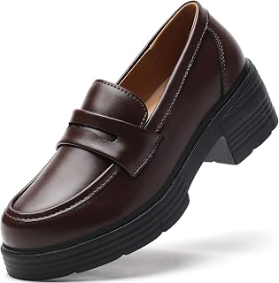 Loafers for Women Penny Slip On Chunky Block Heel Platform Loafer