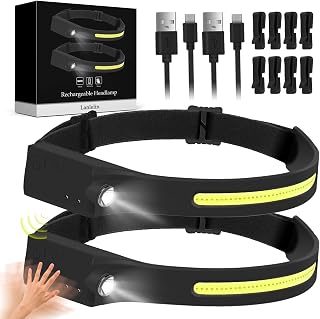 Lanlelin Headlamp Rechargeable, Super Bright High Lumen Headlamp Flashlight | 5 Mode 1200mAh Head Lamp, 230° Wide Beam Lampe Frontale, 0.14lb Lightweight Waterproof Headlight for Camping,Running,Fishing