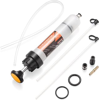 FOUR UNCLES Fluid Transfer Syringe with Flexible Hose for Oil Service | Cleaner Fluid Service, Flexible Reach Design, Precise Transfer Control, Reduce Spills, DIY Garage Essential