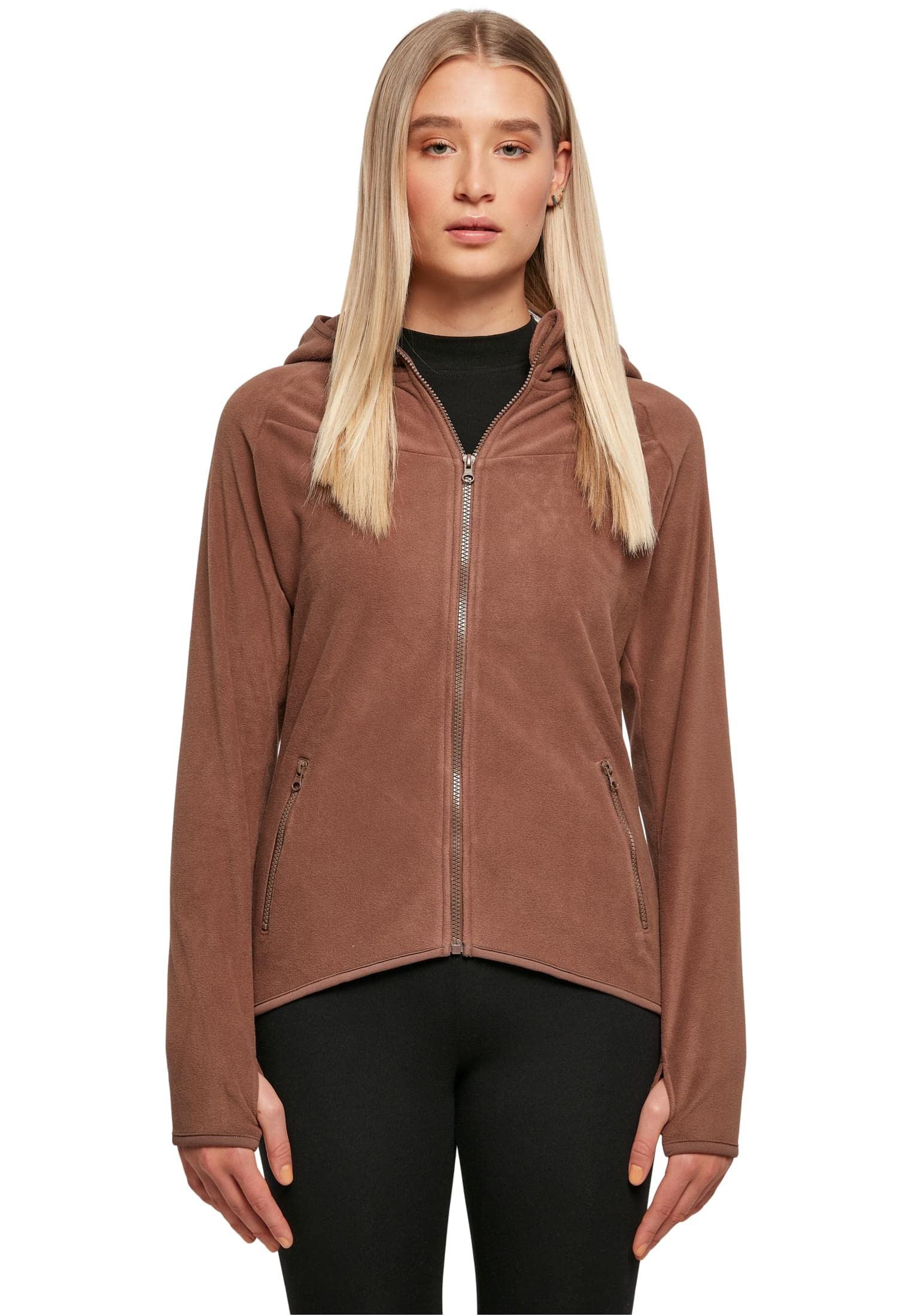 Urban Classics Damen Polar Fleece Zip Hoody – Regular Fit Kapuzenjacke im warmen