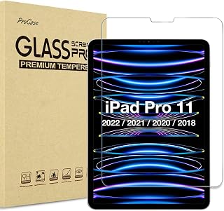ProCase Screen Protector for iPad Pro 11 Inch 2022/2021/2020/2018 (4th/3rd/2nd/1st Generation), 9H Tempered Glass for iPad Pro 11 Inch Screen Protector Screen Protector Film Protective Glass