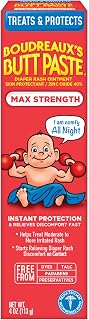 Boudreaux’s Butt Paste Maximum Strength Diaper Rash Cream, 4 Oz | Diaper Cream for Baby, Ointment With Zinc Oxide, Fast Relief, Overnight Protection, Moderate to Irritated Diaper Rash