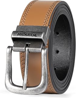 Wrangler Men's Reversible Leather Belt, Brown, Black, One Size, Cut to Fit