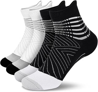IRAMY Compression Stockings Women's Men's Ankle Support Running Socks Compression Socks Wrap Compression Sneaker Sports Socks Padded Plantar Fasciitis Socks