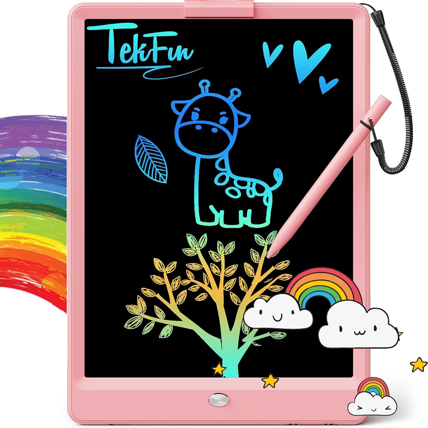TEKFUN LCD Writing Tablet for Kids, 10-inch Coloring Drawing Pad, Mess Free Dood