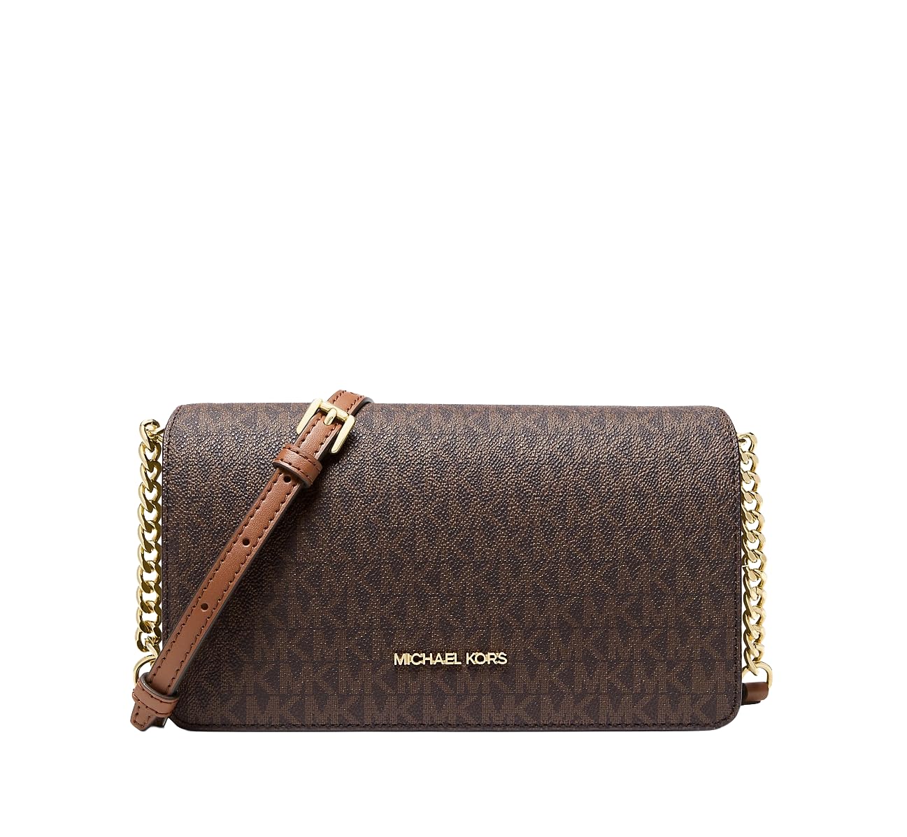 Michael Kors Women's Jet Set Medium Signature Logo Crossbody Bag (brown)