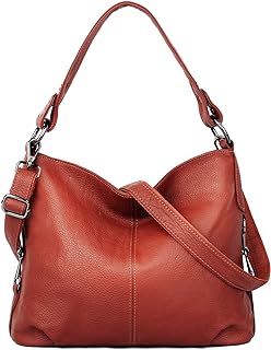 YALUXE Women's Real Leather Shoulder Bags Hobo Handbag Purse Crossbody Bag
