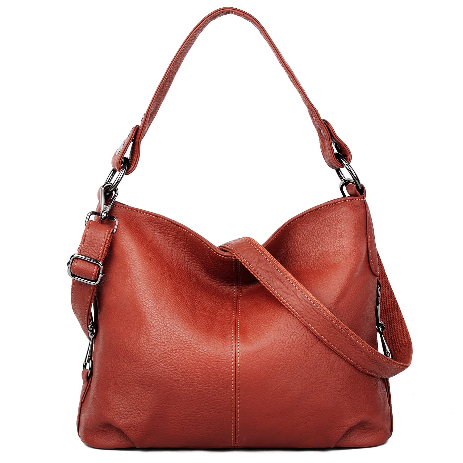 YALUXE Women's Real Leather Shoulder Bags Hobo Handbag Purse Crossbody Bag