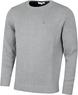Calvin Klein Men's 2026 Knit Campus Neck CK Cotton Golf Jumper