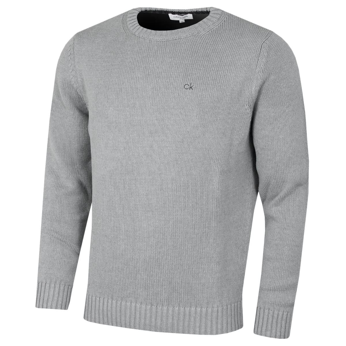 Calvin Klein Men's 2026 Knit Campus Neck CK Cotton Golf Jumper