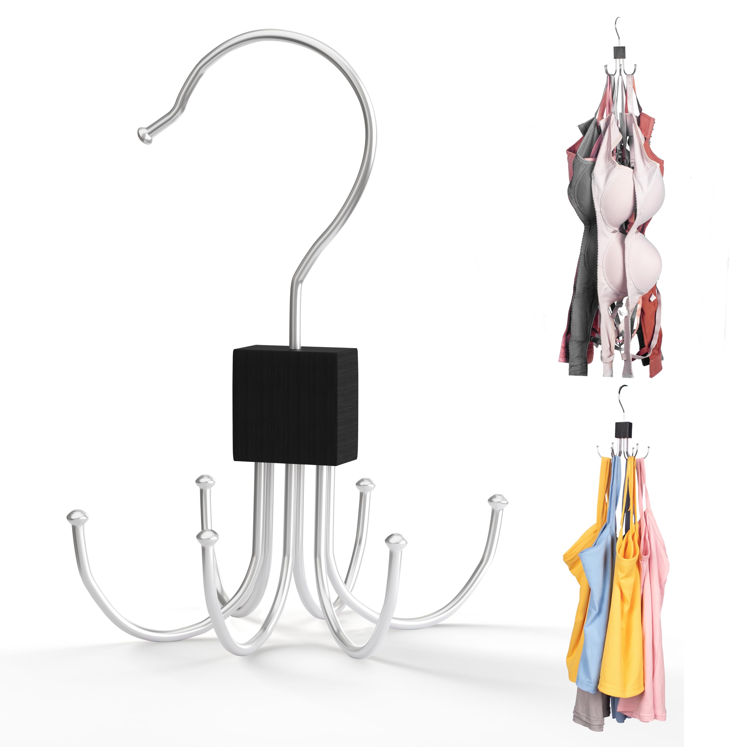 Tank Top Hanger,Rotatable Bra Hanger,Max 18 Storage Capacity Sports Bra Hangers,