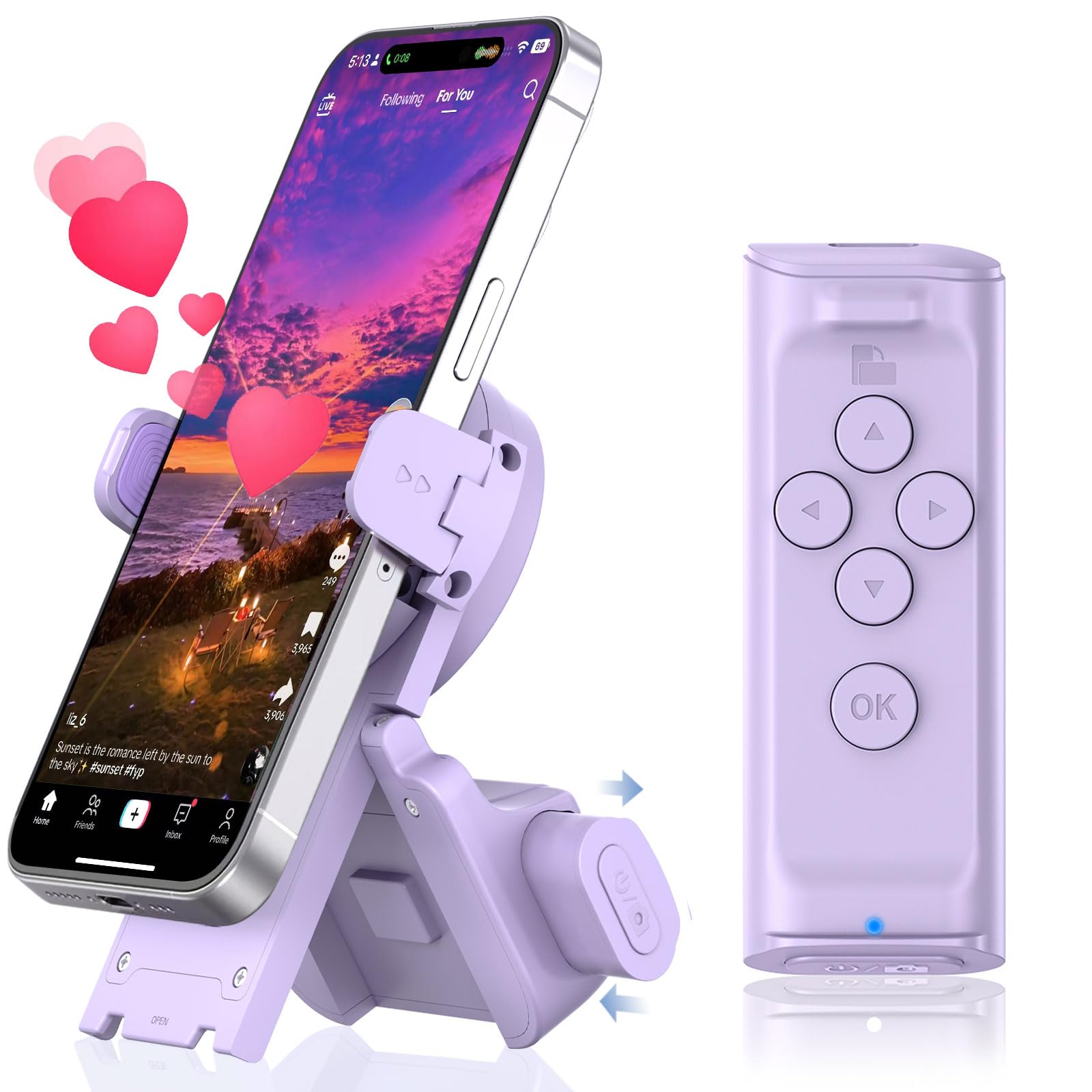 MILOUZ Remote Control Scrolling for Tiktok with Phone Stand,Page Turner for Kind
