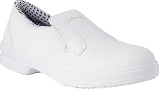 REPOSA Nurse Work Shoes, Closed Toe Moccasin Work Shoes, Breathable Microfiber Upper, Sanitary Shoes with Anatomical Insole