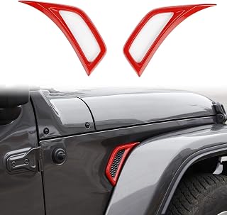 Voodonala for Jepp JL Side Air Conditioning Vent Cover Trim Fit for 2018-2026+ Jeep Wrangler JL JLU Gladiator JT 4xe, Exterior Side Fender Air Vent Decoration, ABS Red