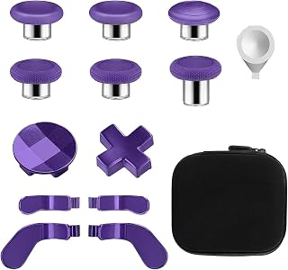 Accessories for Xbox One Elite Series 2 Controller(Model 1797), Metal Thumbsticks Paddles Joysticks Replacement Parts Kits Compatible with Xbox Elite Wireless Controller Series 2 Core(Purple)