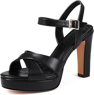 Platform High Heels for Women Strappy Chunky Heels Sandals for Women Open Toe Block Heeled Sandals with Ankle Strap Summer Dress Shoes