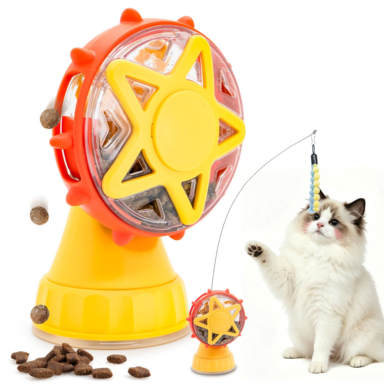 LumoLeaf Interactive Cat Toy for Indoor Cats, Treat Dispensing Puzzle with Adjus