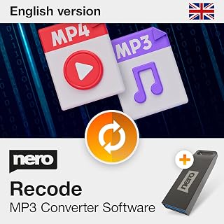 Nero Recode on USB Stick | Audio & Video Converter | Convert MP3, MP4, WAV, FLAC, AVI, MOV | DVD to Digital | HEVC/H.265 Support | Lifetime Licence | 1 PC | Windows 11/10