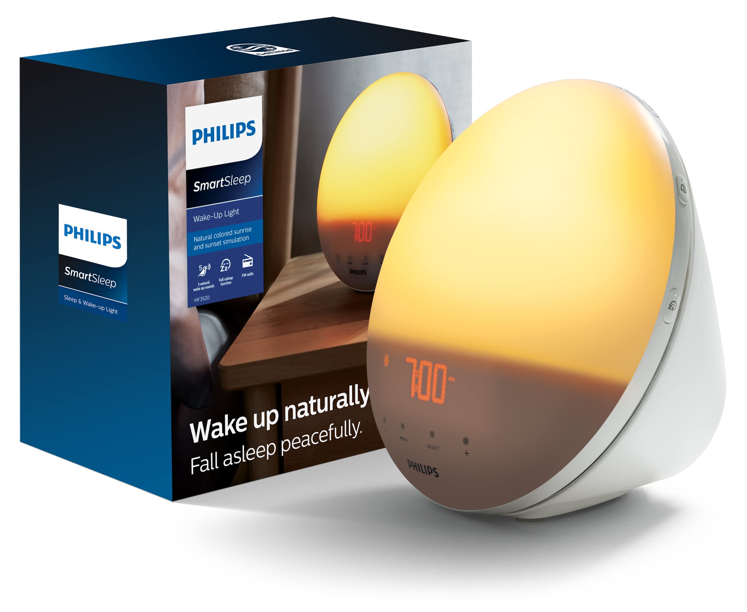 Philips SmartSleep Wake-up Light, Colored Sunrise and Sunset Simulation, 5 Natur