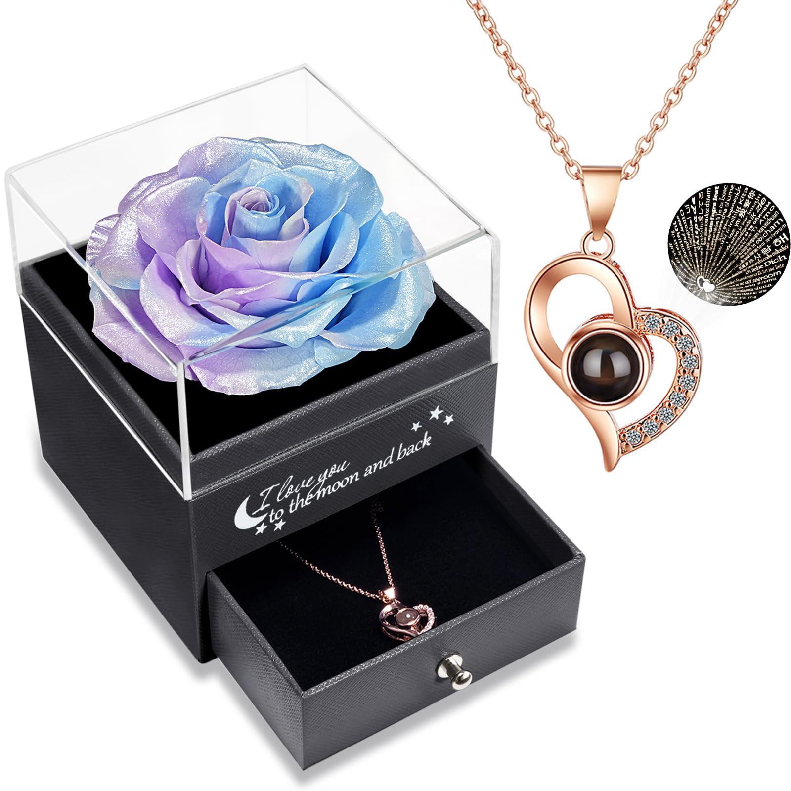 Yamonic Preserved Real Rose, Eternal Rose for Valentine's Day, Mother's Day, Wed