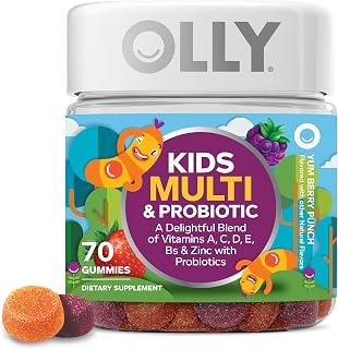 OLLY Kids Multivitamin & Probiotic Gummy, Digestive Support - 70 Count | Kids Support, Probiotics, Zinc, Vitamin A, C, D & E, Gluten Free, No Synthetic Colors, No Synthetic Flavors