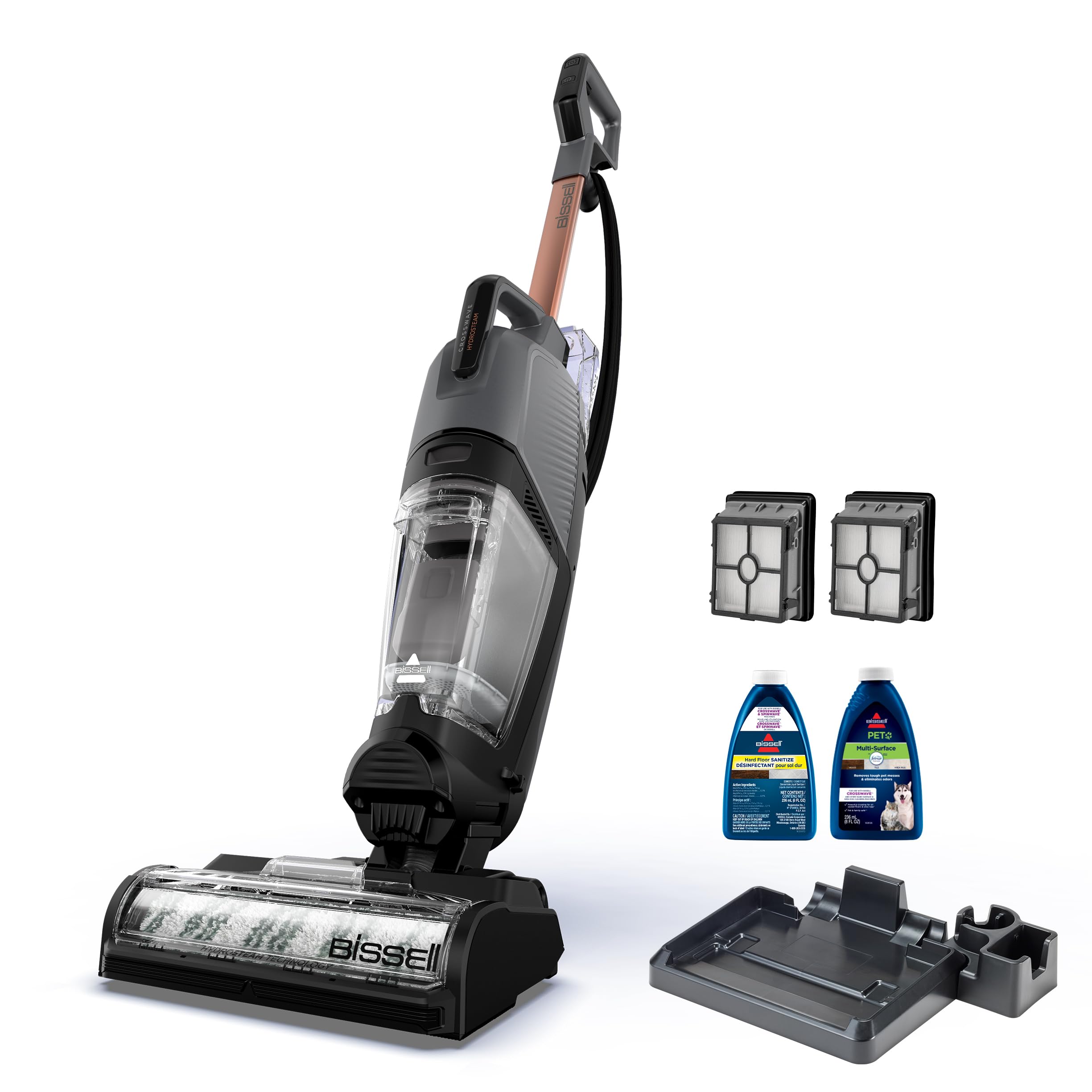 Bissell CrossWave HydroSteam Plus Steam Mop, 3-in-1 Wet Dry Vacuum Mop with Stea