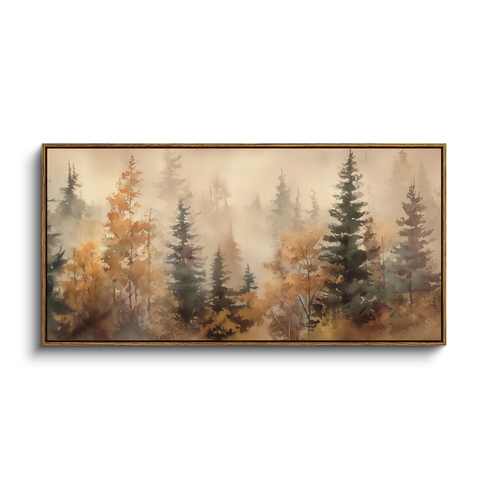 InSimSea Extra Large Framed Fall Wall Art, Forests Trees Landscape, 20x40in | Li