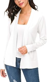 EXCHIC Women's Casual Long Sleeves V-Neck Open Front Knit Cardigan