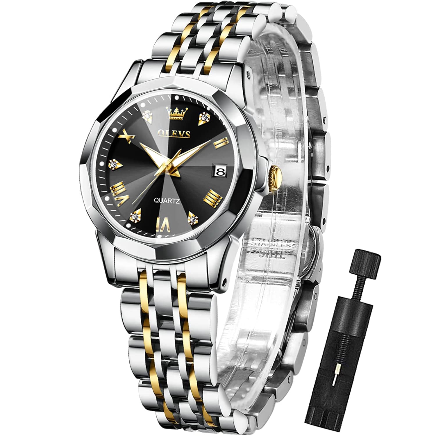 OLEVS Orologio da donna alla moda con diamanti da donna orologio da polso analog