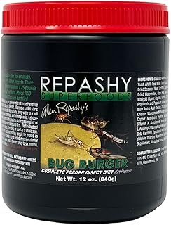 Repashy Bug Burger 12oz Jar Insect Diet for Crickets, Roaches and Other Insects - Keep Insects Alive Longer