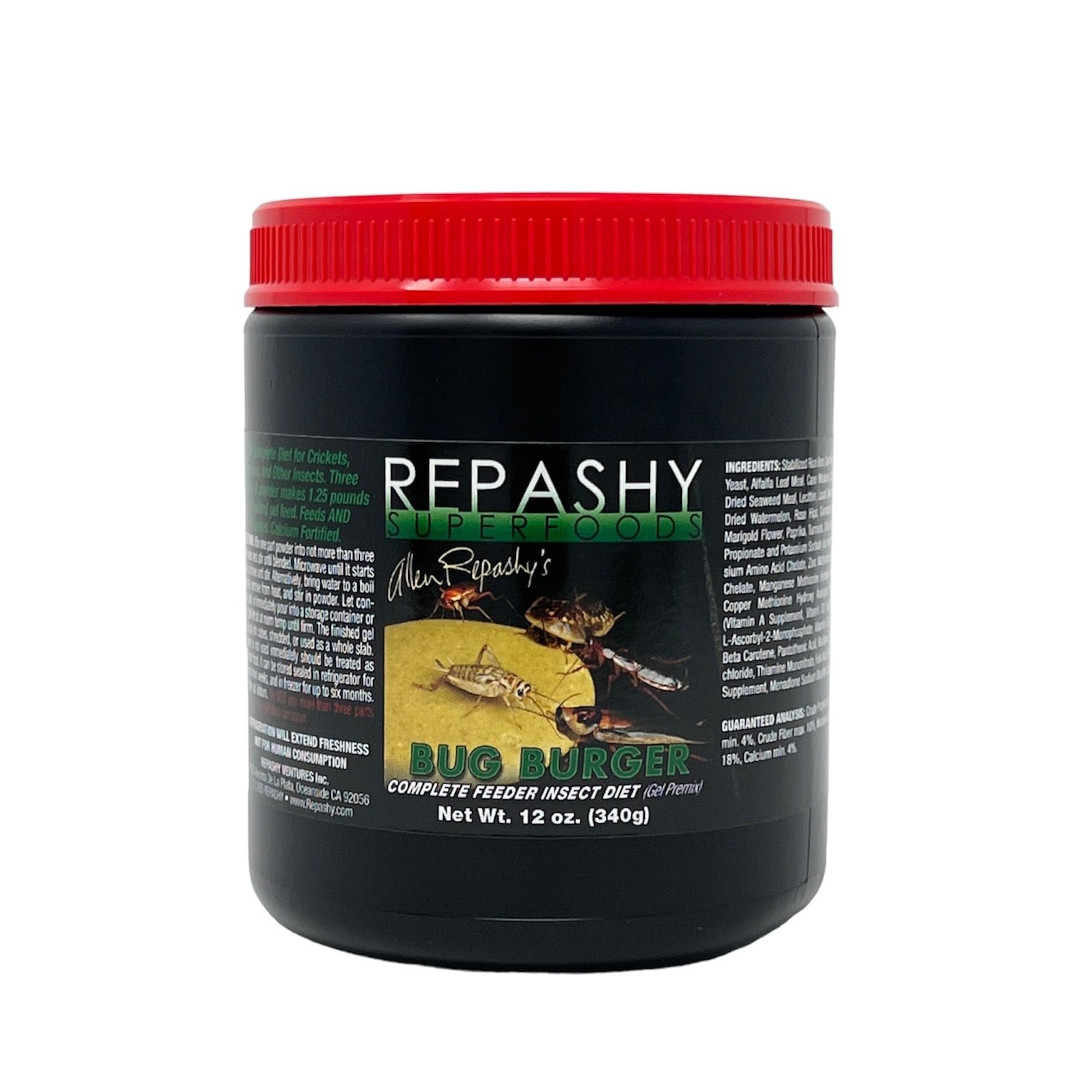 Repashy Bug Burger 12oz Jar Insect Diet for Crickets, Roaches and Other Insects 